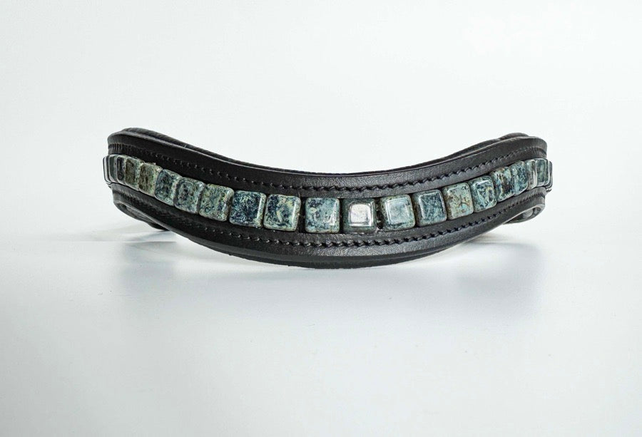 Blue Beaded Browband, Wide