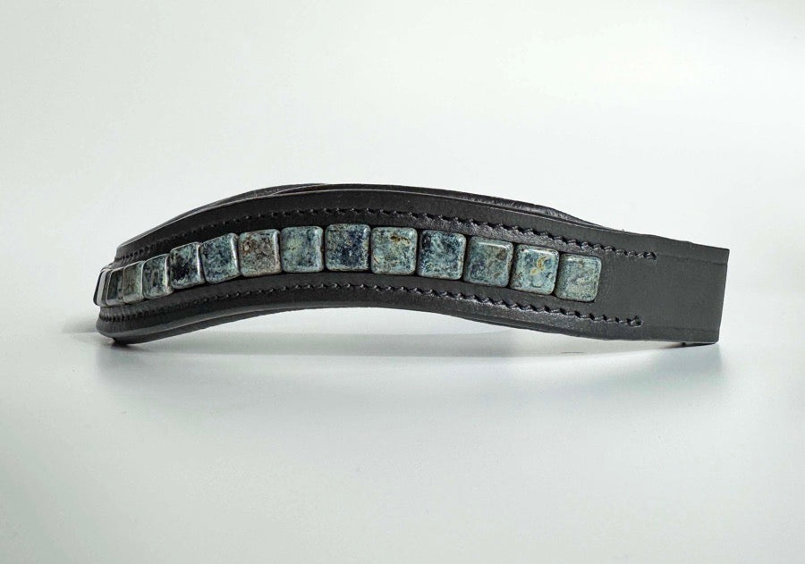 Blue Beaded Browband, Wide