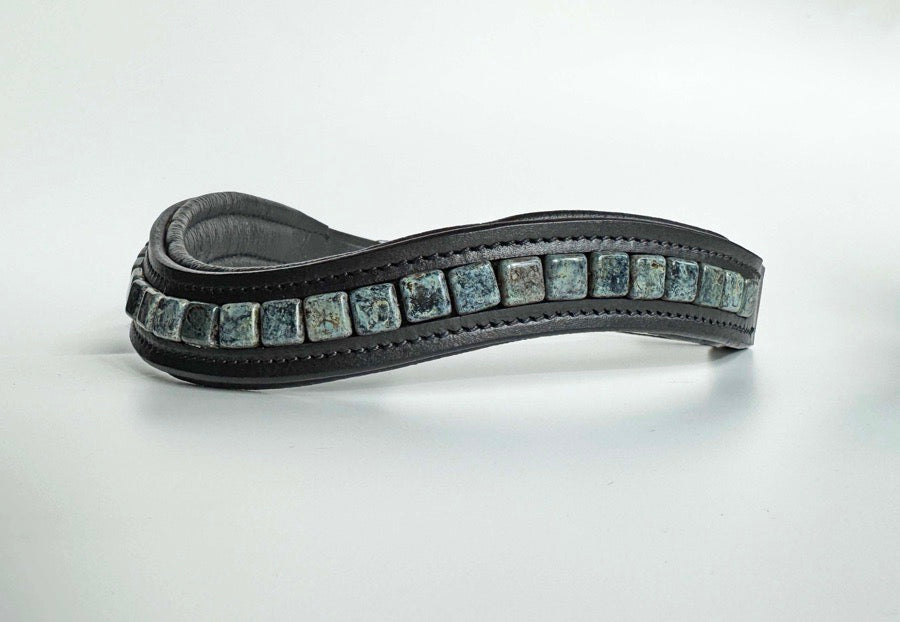 Blue Beaded Browband, Wide