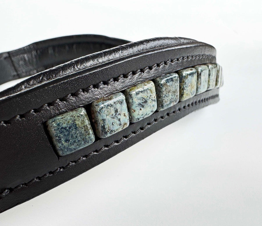 Blue Beaded Browband, Wide