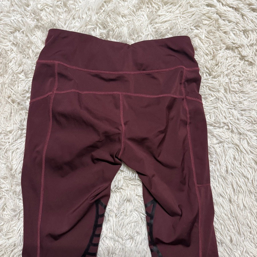 Women’s Medium Burgundy Knee Patch Horseback Riding Tights Breeches. Good Cond.