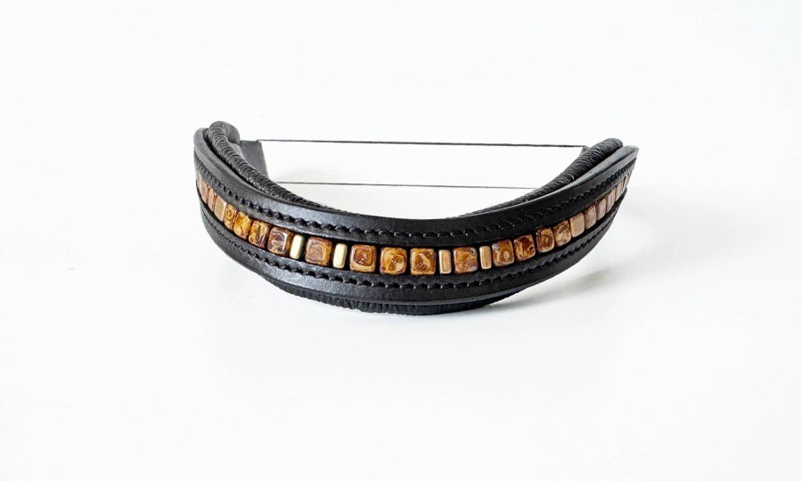 OTHER Brown & Gold Beaded Browband (2)