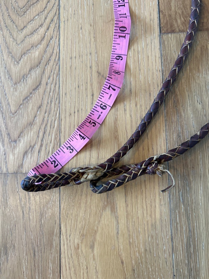 80” Woven Leather Barrell Rein Medium oil