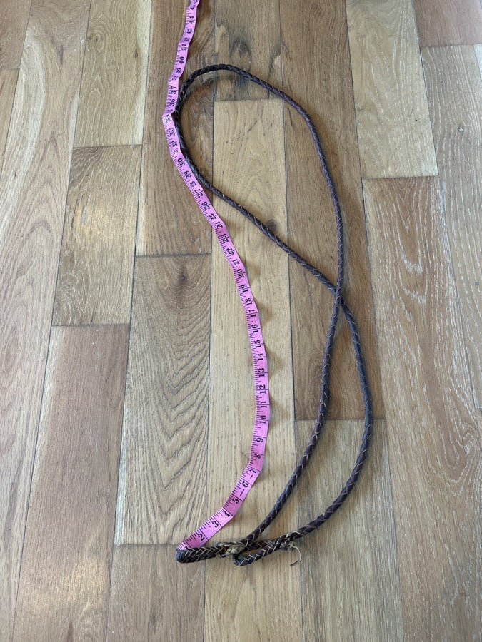 80” Woven Leather Barrell Rein Medium oil