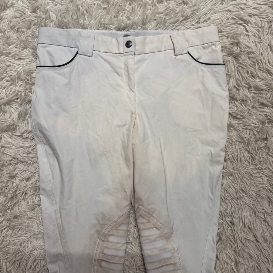 Women’s Size 32 White Sarm Hippique Knee Patch Horseback Riding Breeches
