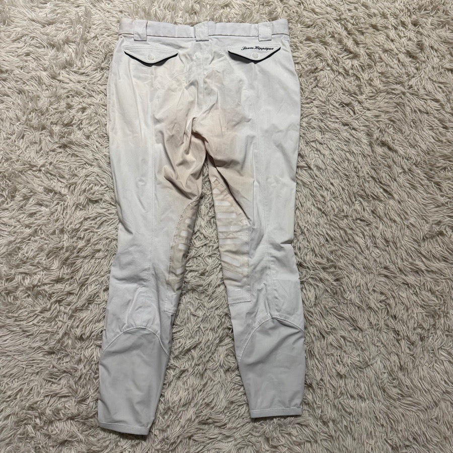Women’s Size 32 White Sarm Hippique Knee Patch Horseback Riding Breeches