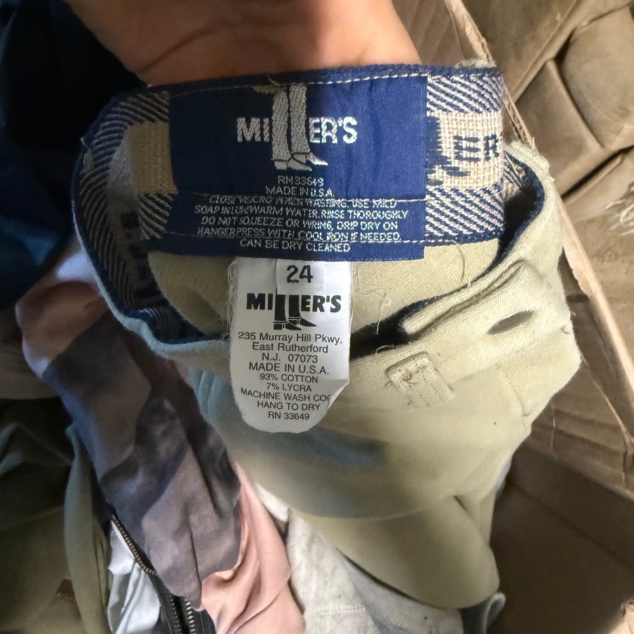 Women’s Size 24 Tan Miller’s Knee Patch Horseback Riding Breeches. Good Cond.