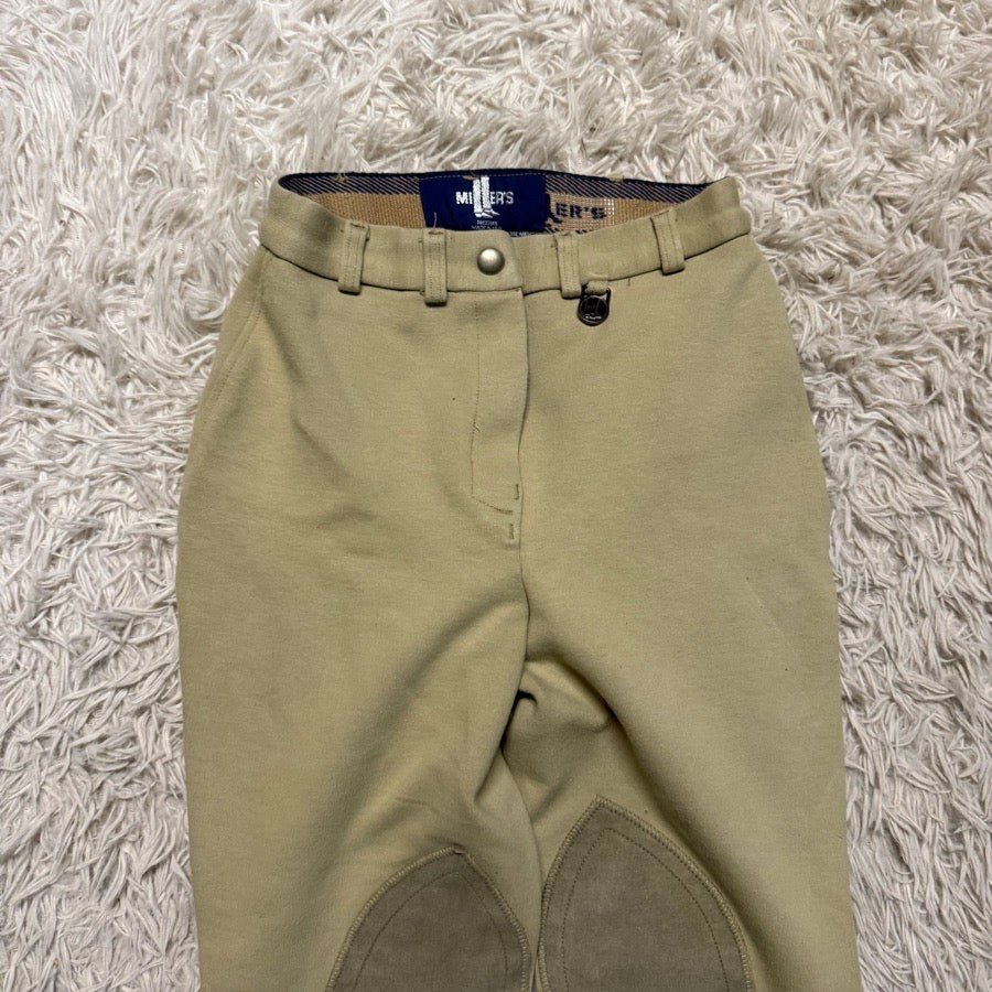 Women’s Size 24 Tan Miller’s Knee Patch Horseback Riding Breeches. Good Cond.