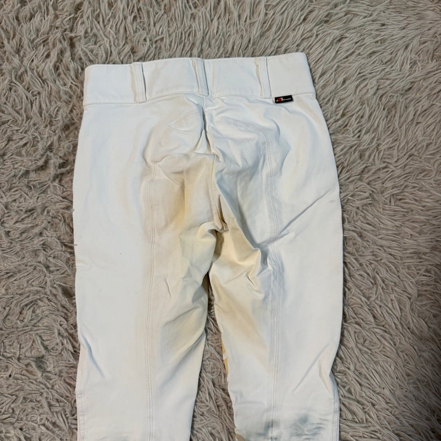 Women’s Size 22 White Struck Knee Patch Horseback Riding Breeches