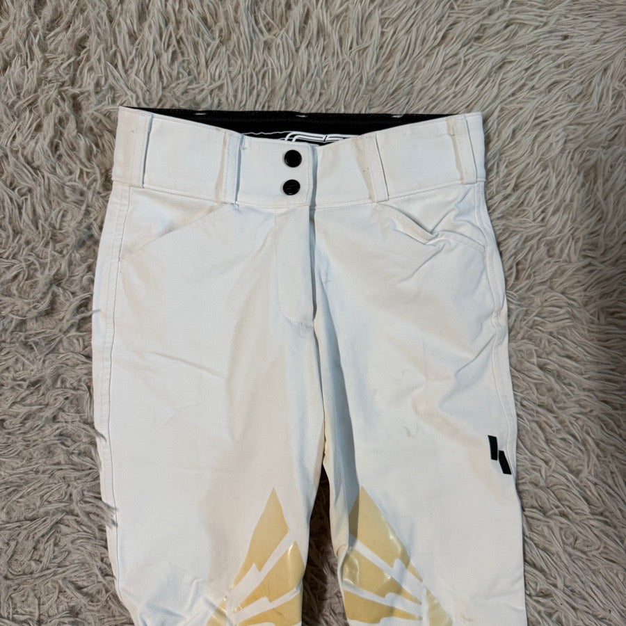 Women’s Size 22 White Struck Knee Patch Horseback Riding Breeches