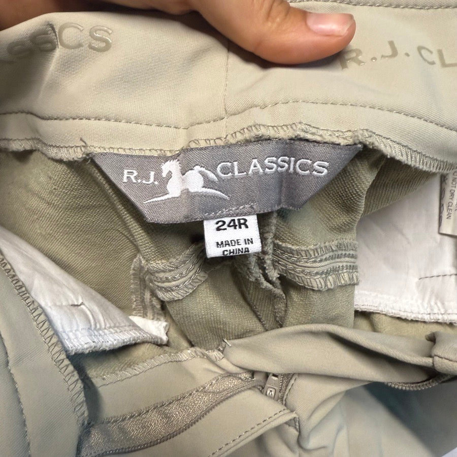 Women’s Size 24 Tan RJ Classics Knee Patch Horseback Riding Breeches