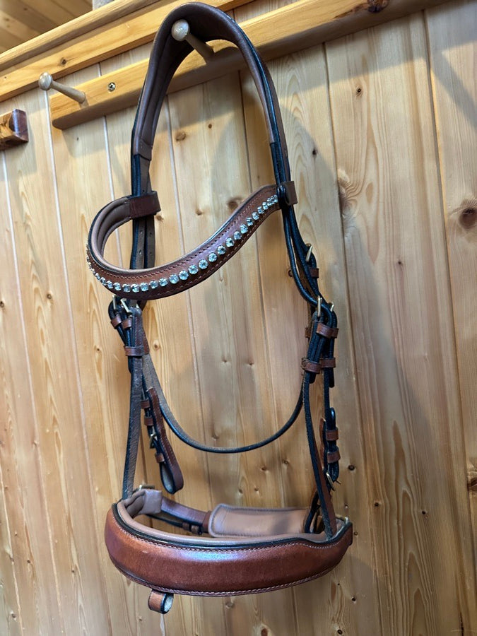 HALTER EGO Halter Ego - Savannah - Brown Cognac Leather Snaffle with removable flash