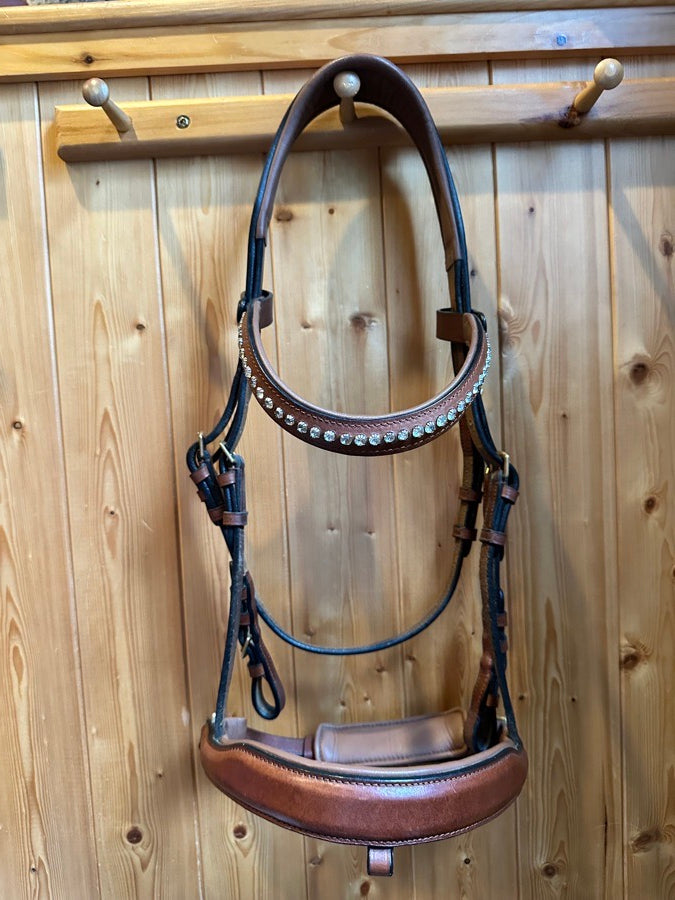 HALTER EGO Halter Ego - Savannah - Brown Cognac Leather Snaffle with removable flash (2)