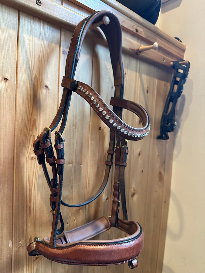 HALTER EGO Halter Ego - Savannah - Brown Cognac Leather Snaffle with removable flash (3)