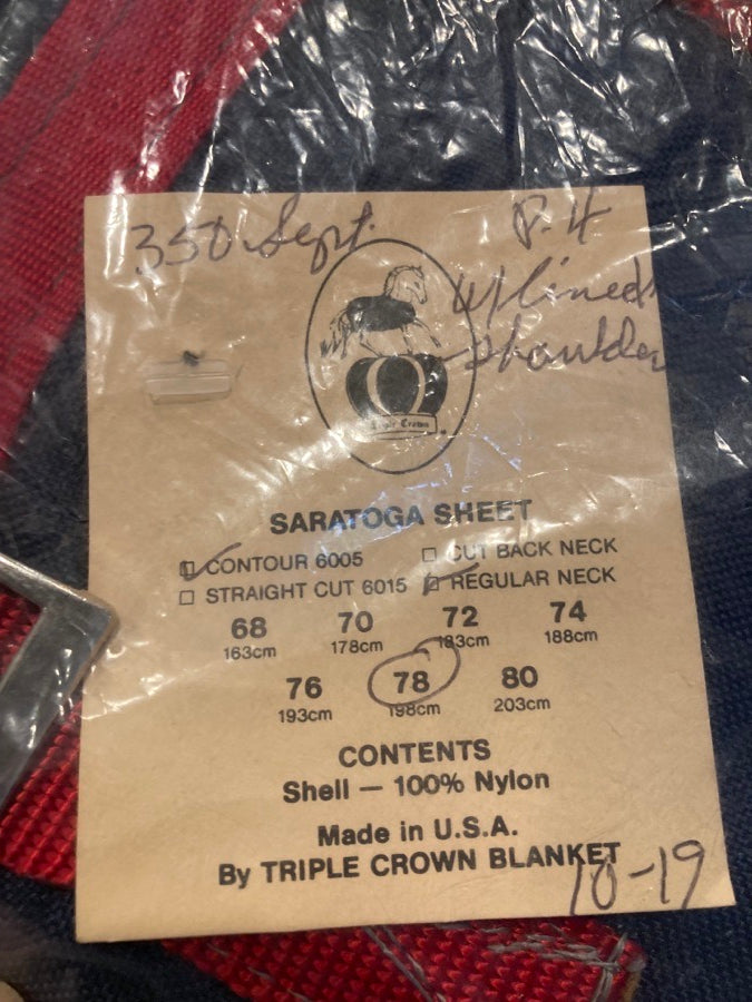Triple Crown Saratoga Sheet-78”-Navy/Red