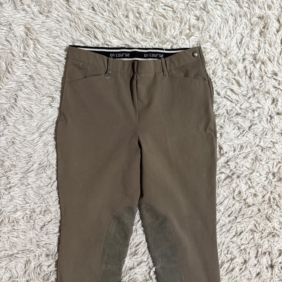 Women’s Size 32 Brown On Course Knee Patch Horseback Riding Breeches. Good Cond.