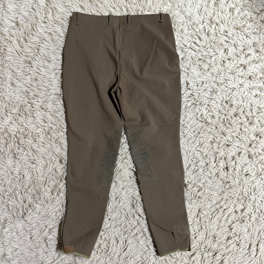 Women’s Size 32 Brown On Course Knee Patch Horseback Riding Breeches. Good Cond.