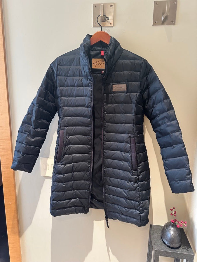 Konia Equestrian Long Black Down Jacket / Puffer Coat