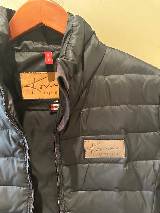 Konia Equestrian Long Black Down Jacket / Puffer Coat