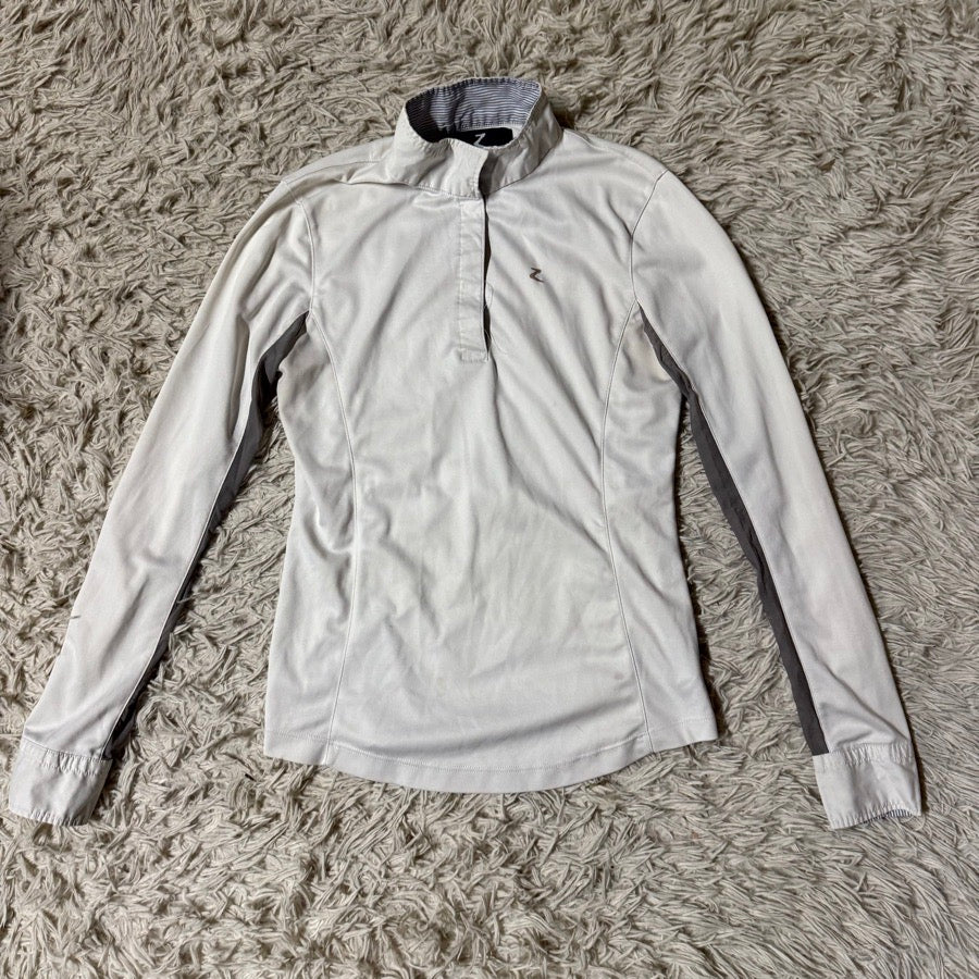 HORZE Women’s Size 6 White Horze Long Sleeve Horseback Riding Show Shirt
