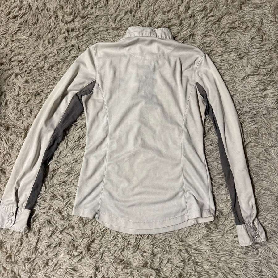 HORZE Women’s Size 6 White Horze Long Sleeve Horseback Riding Show Shirt (5)