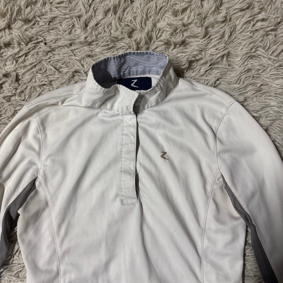HORZE Women’s Size 6 White Horze Long Sleeve Horseback Riding Show Shirt (2)