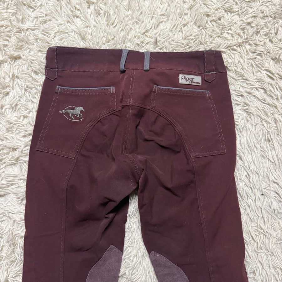 Women’s Size 26 Maroon Smartpak Piper Knee Patch Horseback Riding Breeches