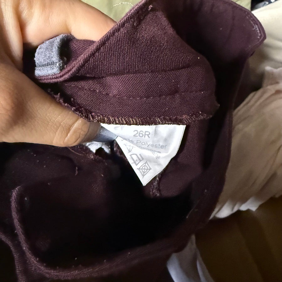 Women’s Size 26 Maroon Smartpak Piper Knee Patch Horseback Riding Breeches