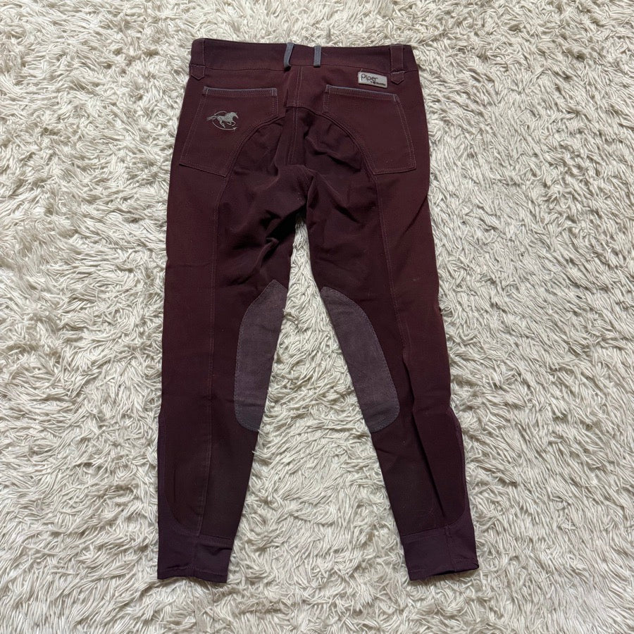 Women’s Size 26 Maroon Smartpak Piper Knee Patch Horseback Riding Breeches
