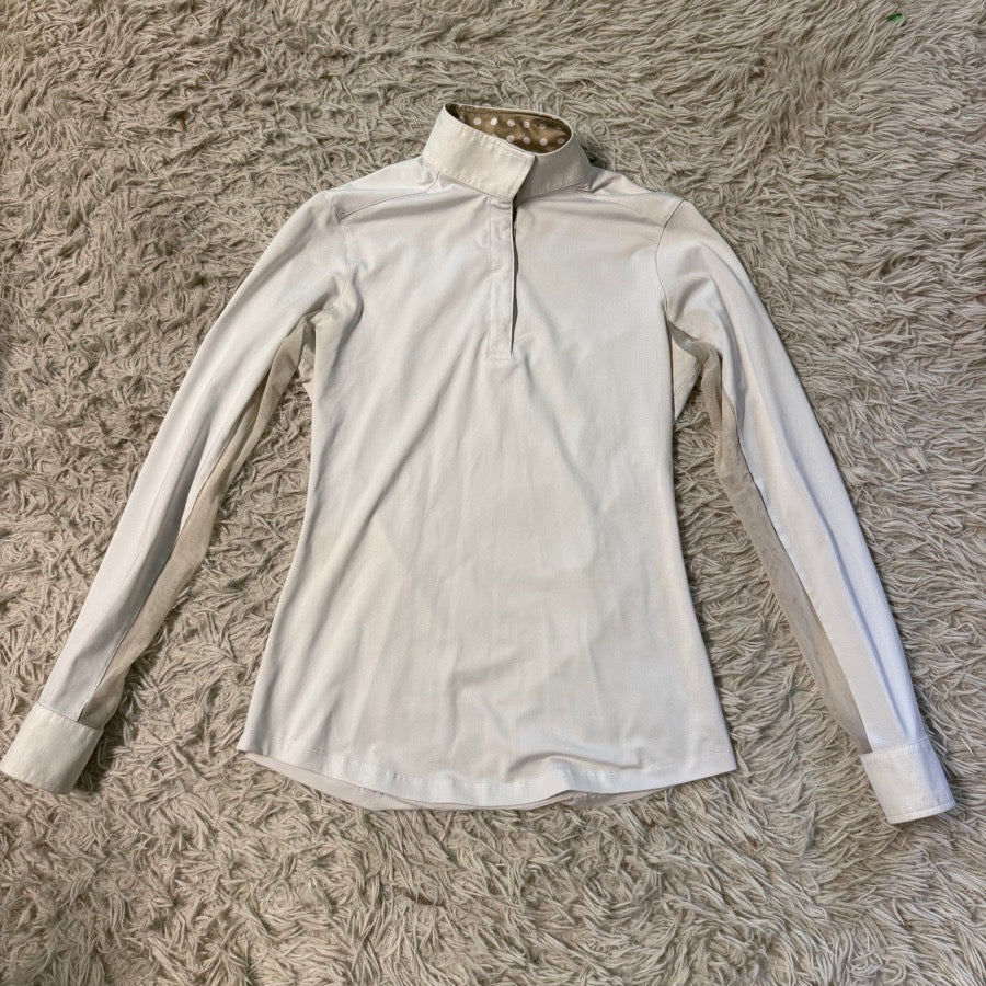 THE TAILORED SPORTSMAN Women’s Medium White Tailored Sportsman Long Sleeve Horseback Riding Show Shirt