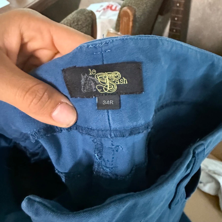 Women’s Size 34 Blue Le Fash Knee Patch Horseback Riding Breeches