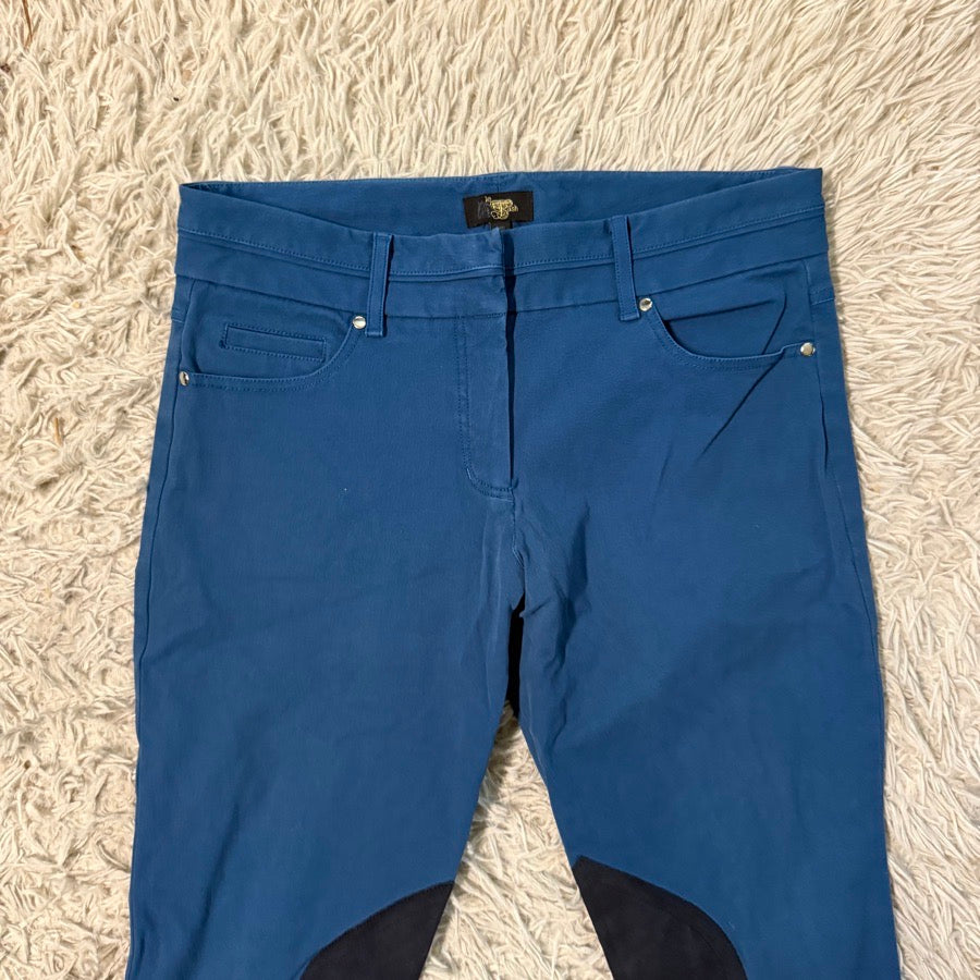 Women’s Size 34 Blue Le Fash Knee Patch Horseback Riding Breeches