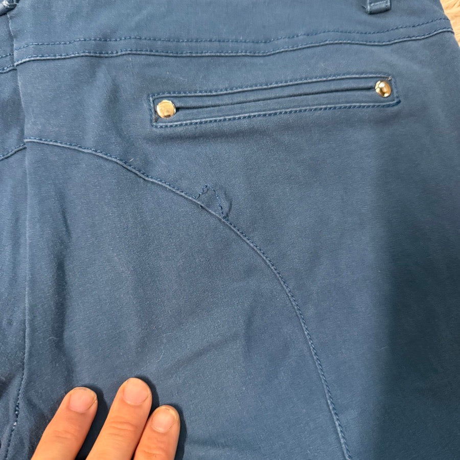 Women’s Size 34 Blue Le Fash Knee Patch Horseback Riding Breeches