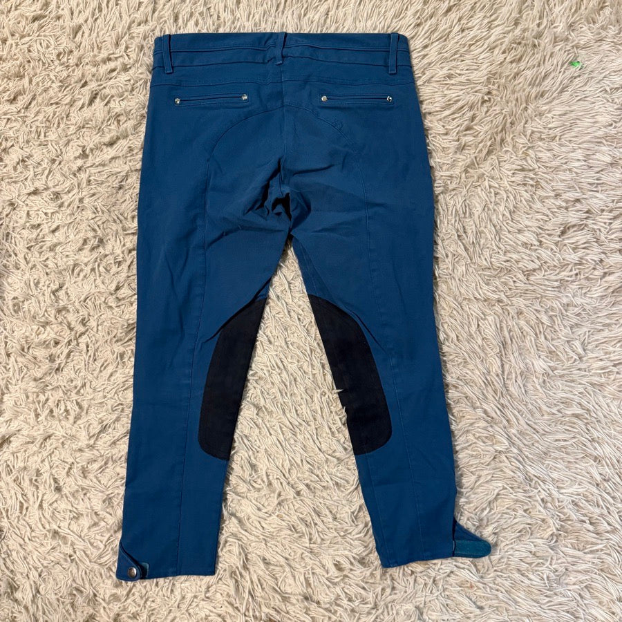 Women’s Size 34 Blue Le Fash Knee Patch Horseback Riding Breeches