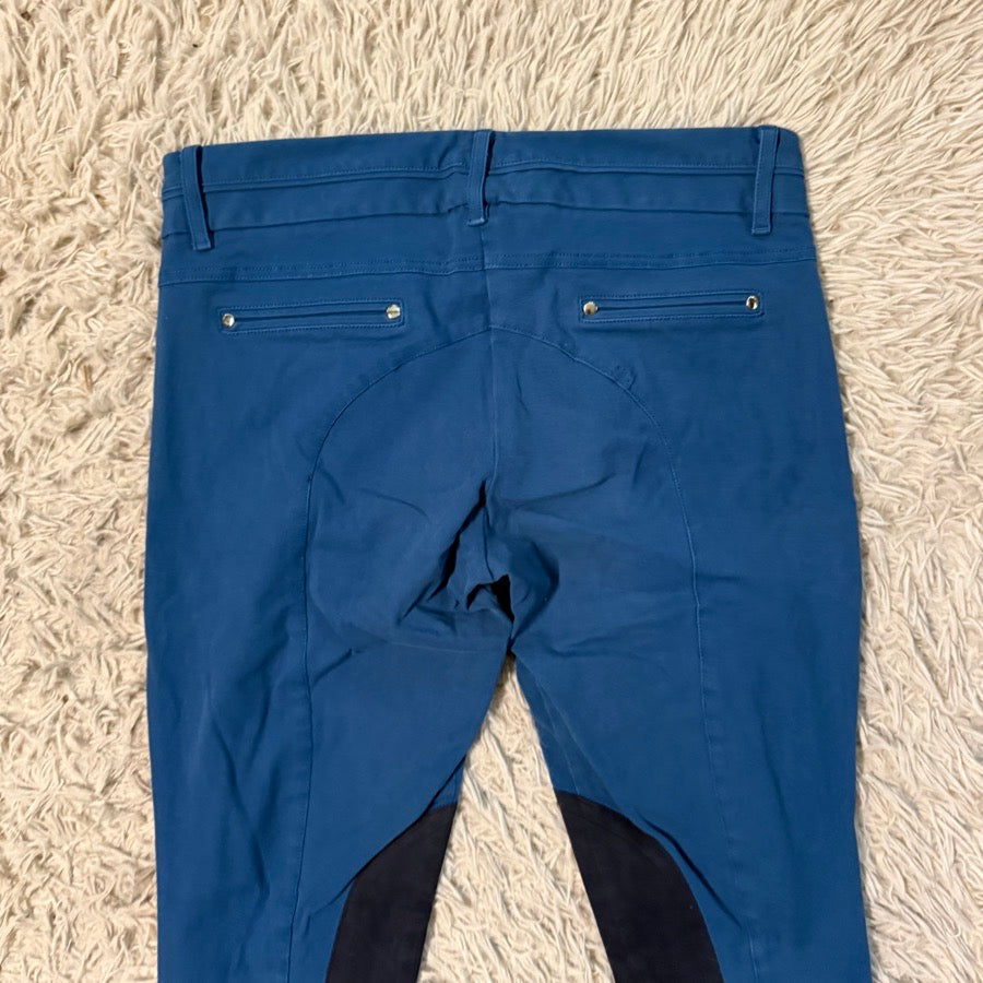 Women’s Size 34 Blue Le Fash Knee Patch Horseback Riding Breeches