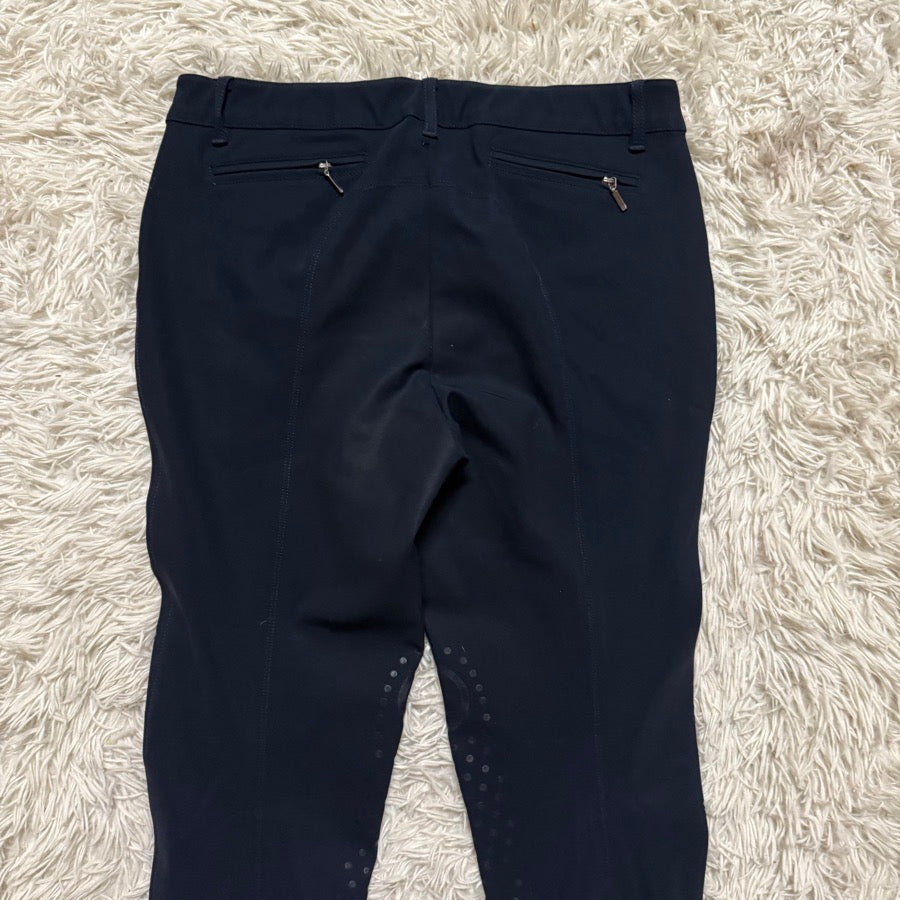 Women’s Size IT46 Navy Ego 7 Knee Patch Horseback Riding Breeches
