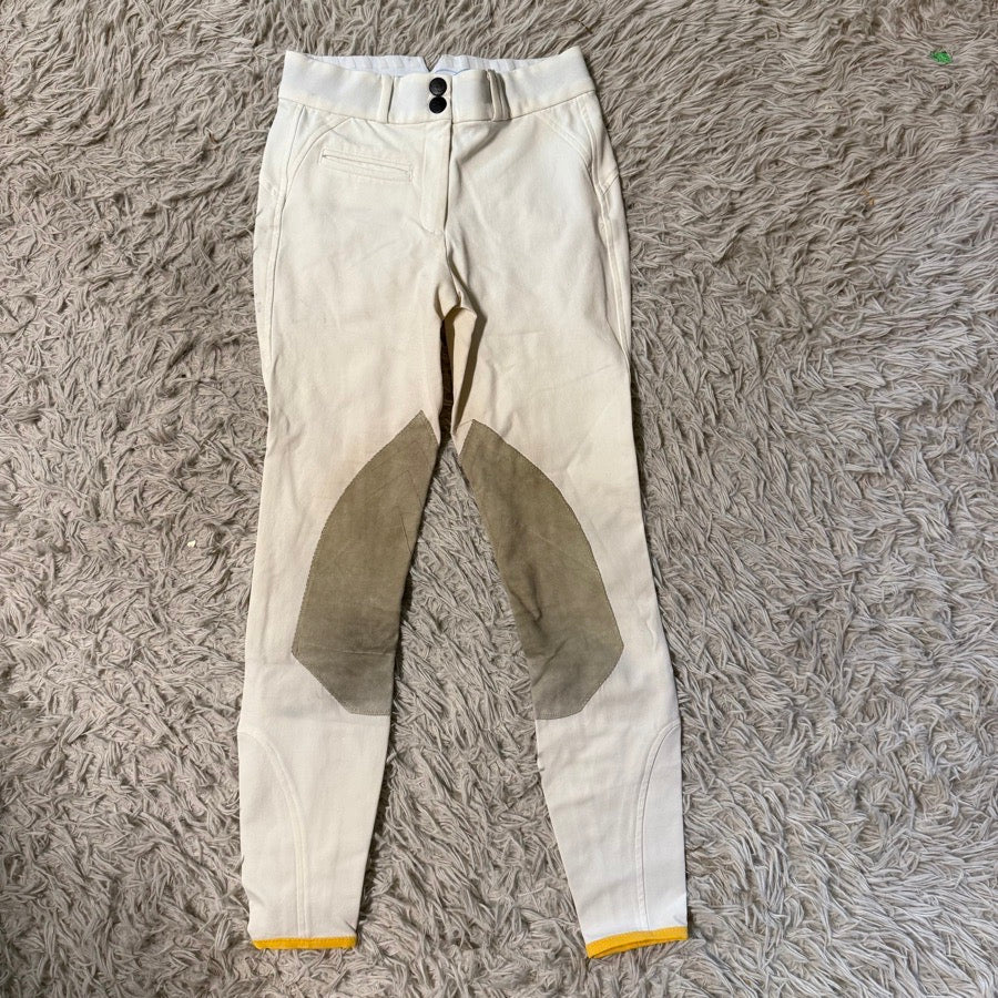 Women’s Size 24 White Callidae Knee Patch Horseback Riding Breeches