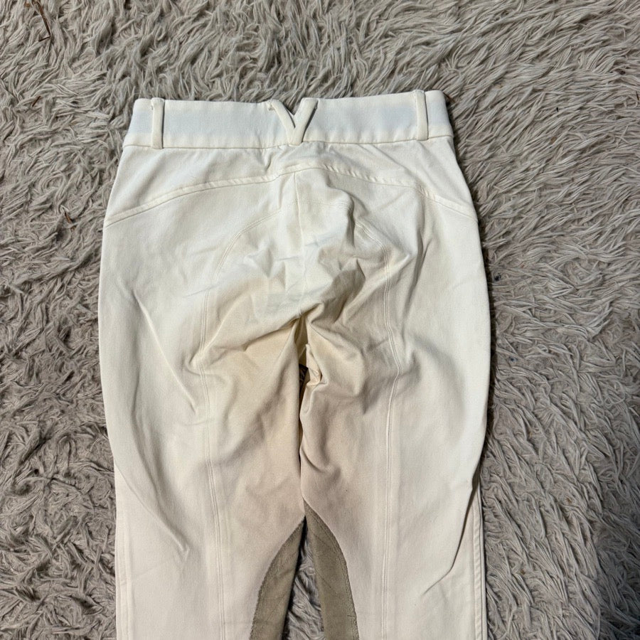 Women’s Size 24 White Callidae Knee Patch Horseback Riding Breeches