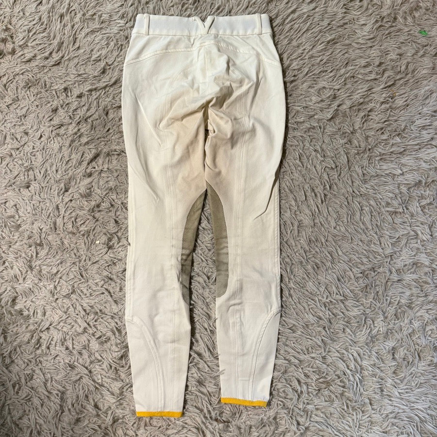 Women’s Size 24 White Callidae Knee Patch Horseback Riding Breeches