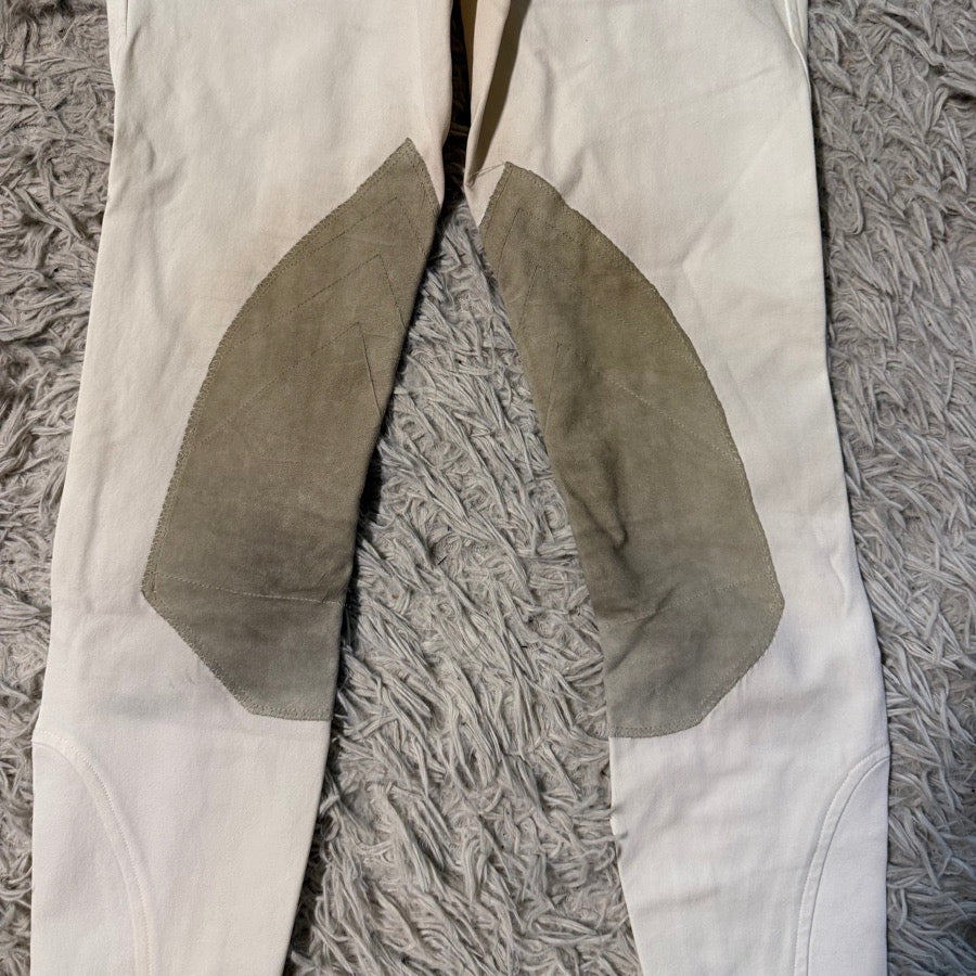 Women’s Size 24 White Callidae Knee Patch Horseback Riding Breeches