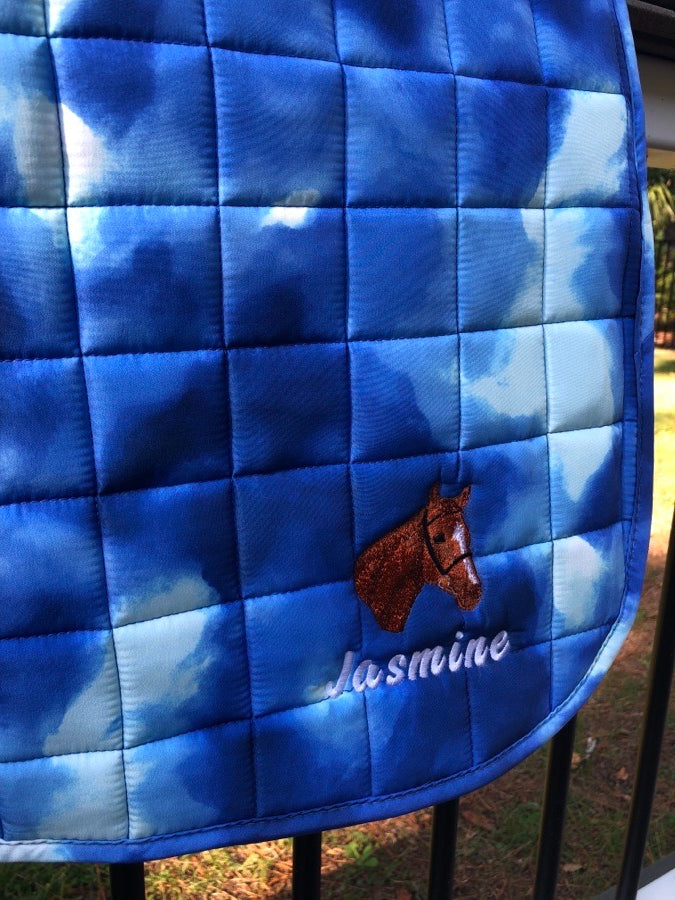 Tye Dye Blue Saddle Pad