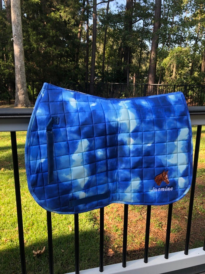 Tye Dye Blue Saddle Pad