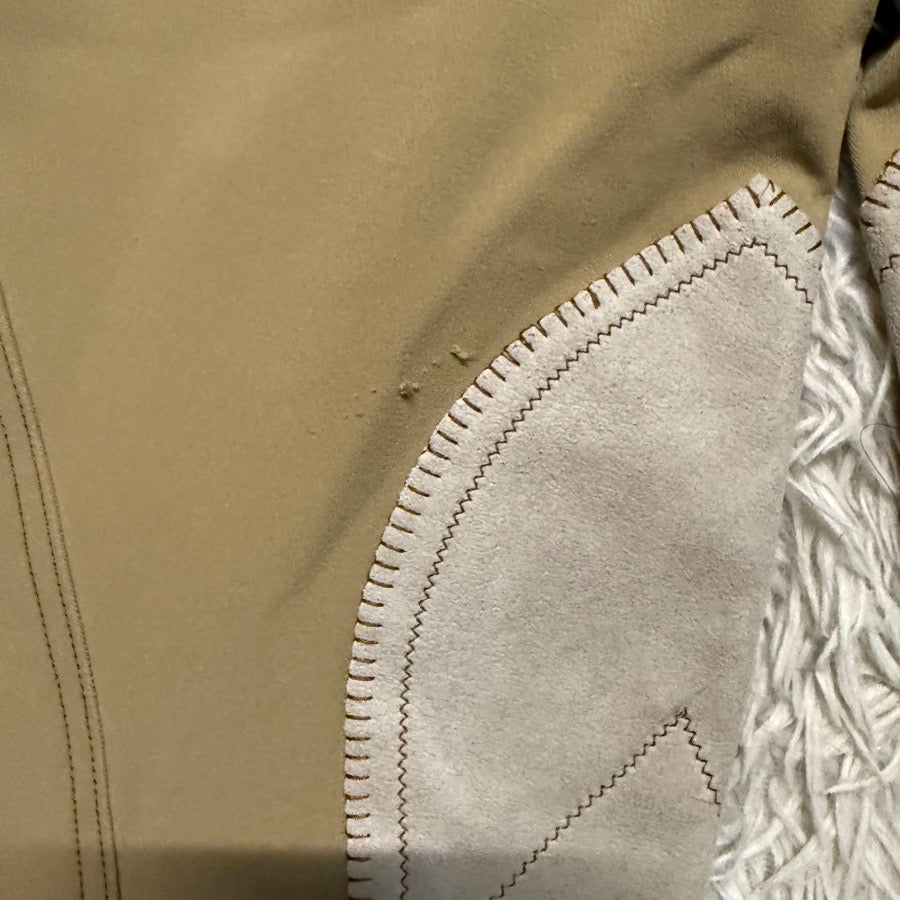 Women’s Size 34 Tan Sarm Hippique Knee Patch Horseback Riding Breeches. Good Con