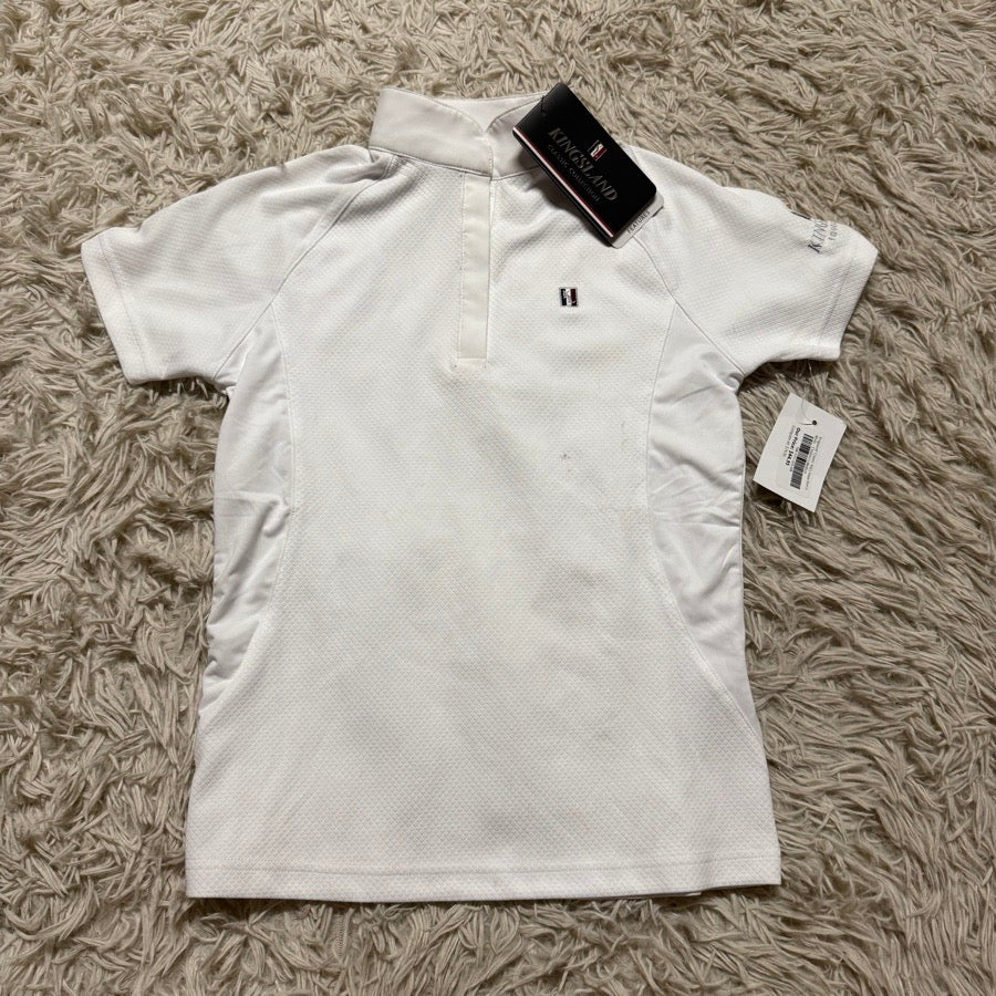 KINGSLAND New Child Size 146/152 White Kingsland Short Sleeve Horseback Riding Show Shirt