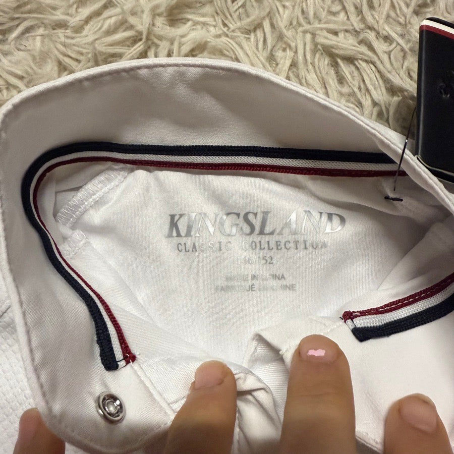 KINGSLAND New Child Size 146/152 White Kingsland Short Sleeve Horseback Riding Show Shirt (4)