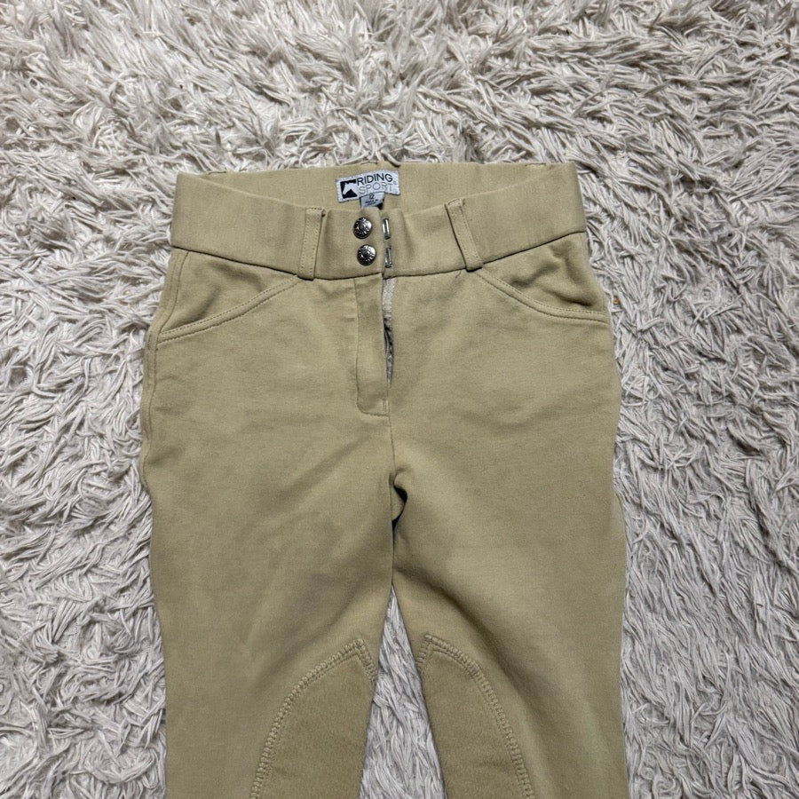 Girl’s Size 12 Tan Riding Sport Knee Patch Horseback Riding Jodphur Breeches