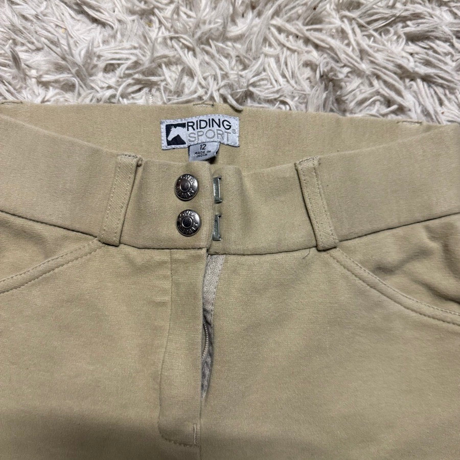 Girl’s Size 12 Tan Riding Sport Knee Patch Horseback Riding Jodphur Breeches