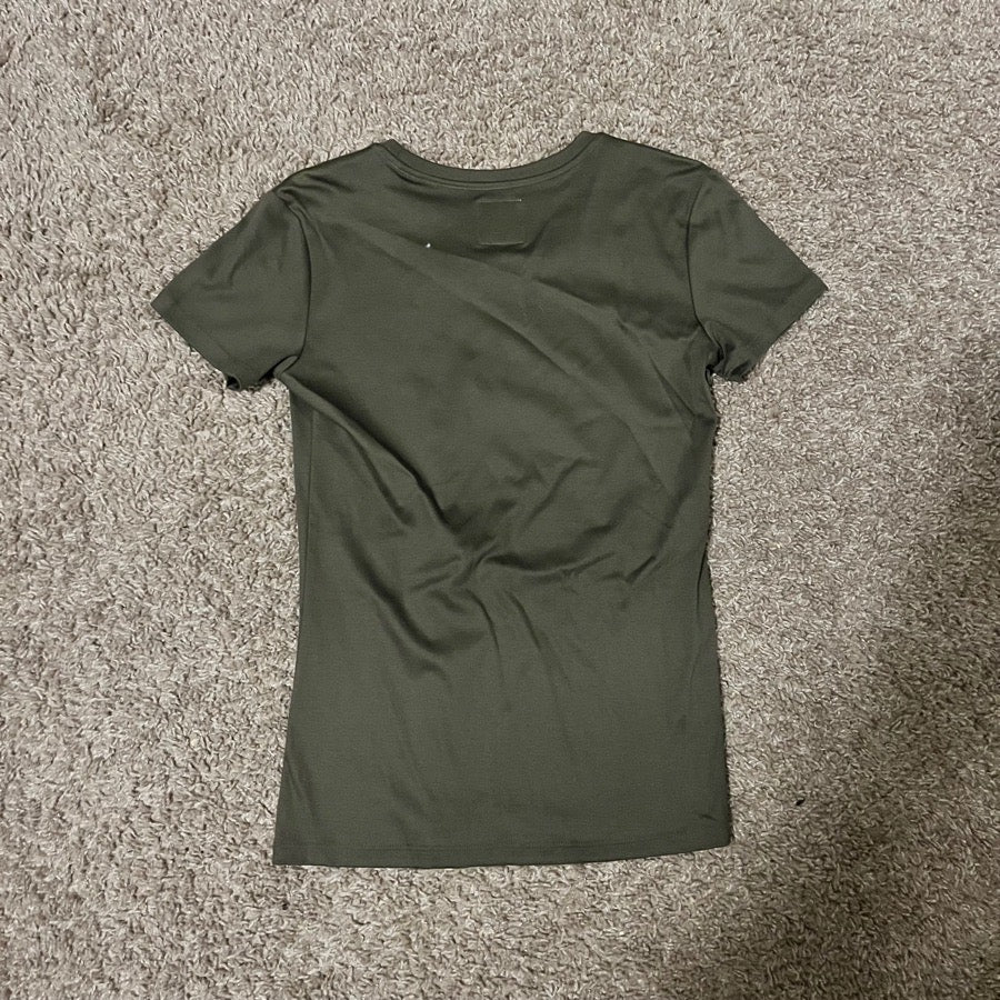 New Women's L Kaki Samshield Axelle Short Sleeve Horseback Riding T-Shirt