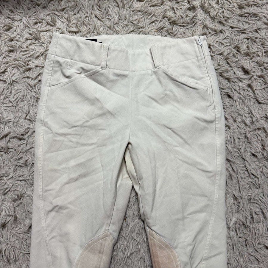 ARIAT Women’s Size 26R White Ariat Knee Patch Horseback Riding Breeches (3)