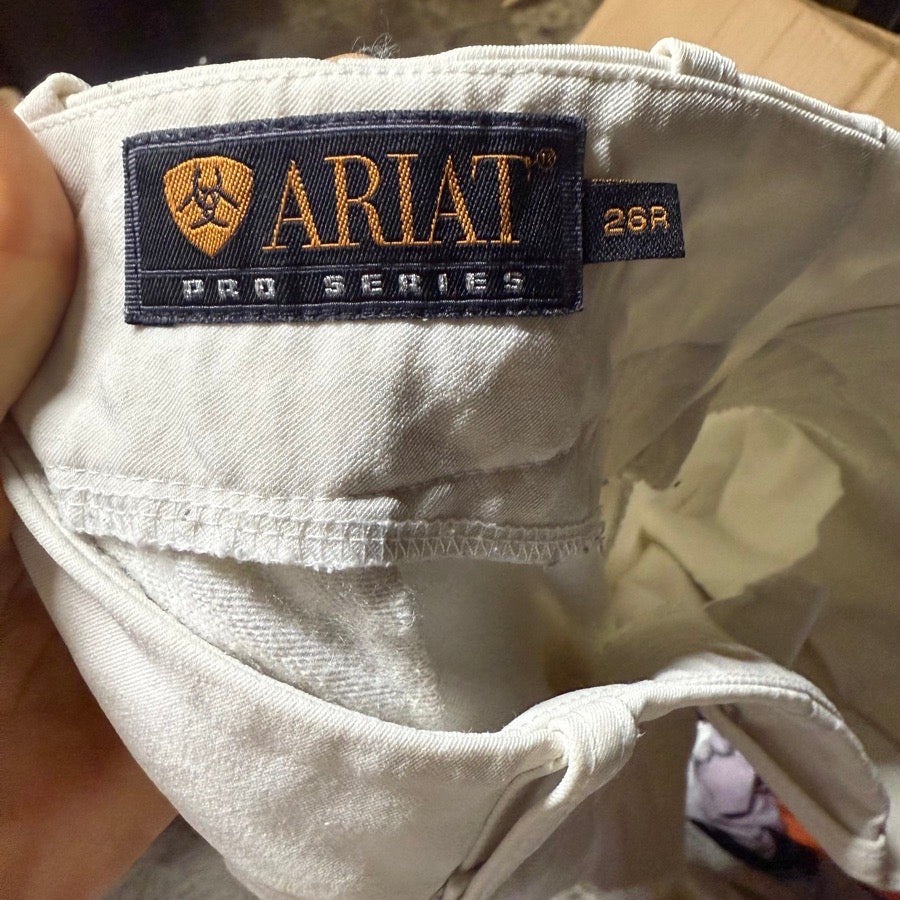 ARIAT Women’s Size 26R White Ariat Knee Patch Horseback Riding Breeches (7)
